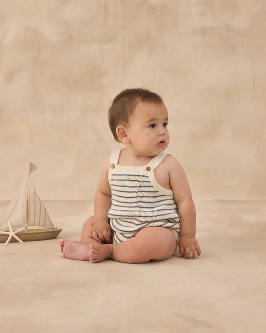 RYLEE + CRU ASHTON KNIT ROMPER - MARINE STRIPE