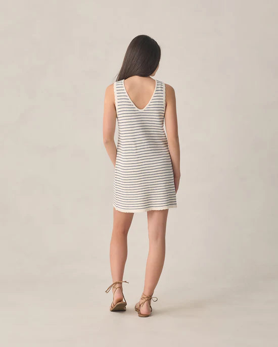RYLEE + CRU CROCHET TANK DRESS - MARINE STRIPE