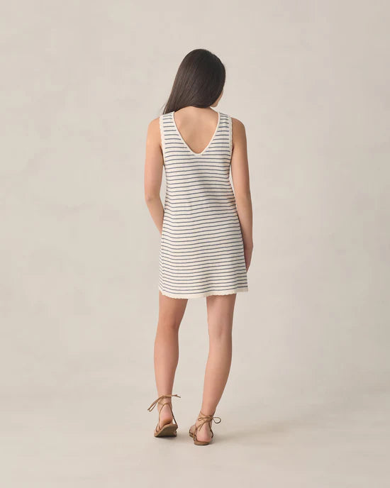 RYLEE + CRU CROCHET TANK DRESS - MARINE STRIPE