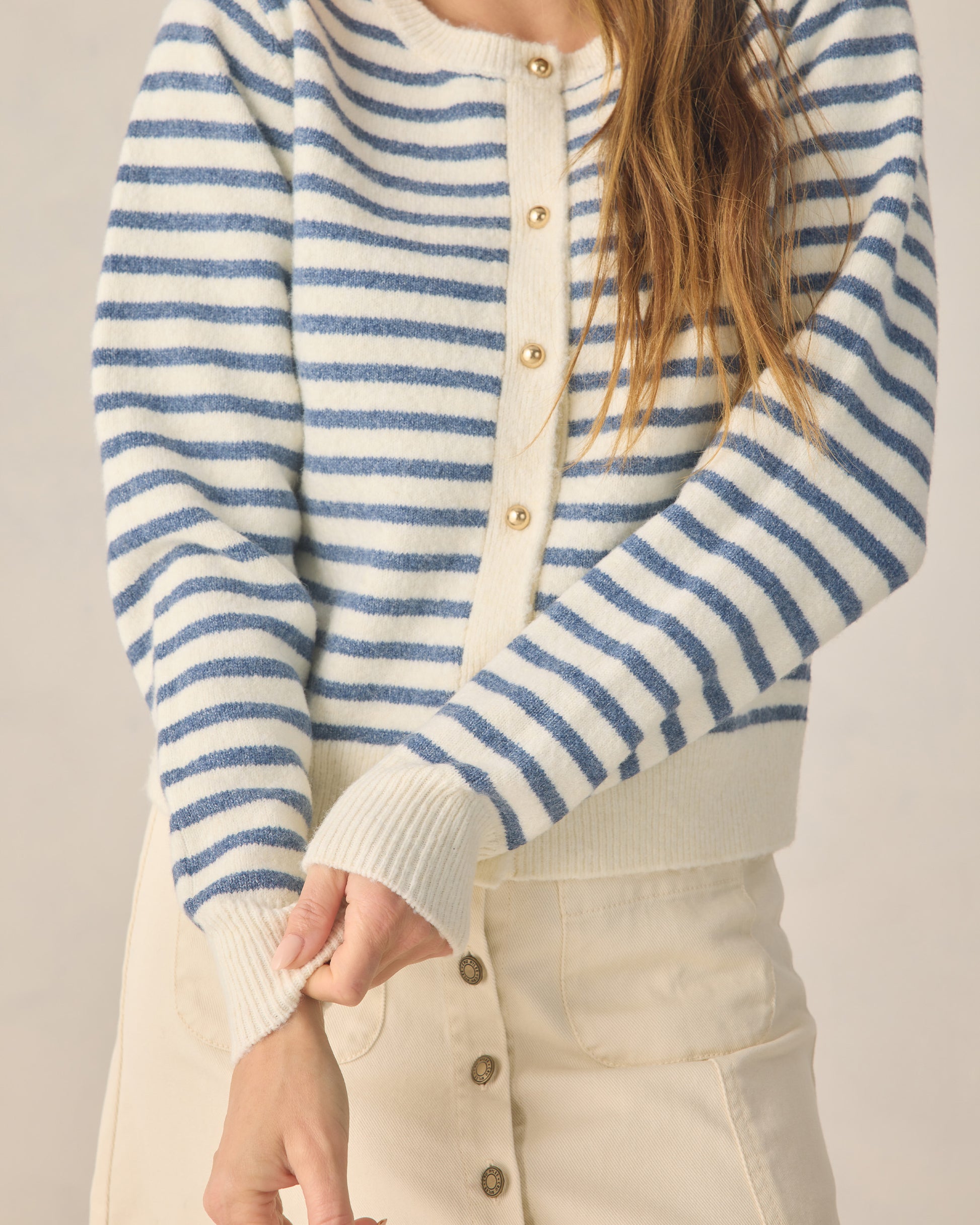 RYLEE + CRU CLASSIC CARDIGAN - MARITIME STRIPE