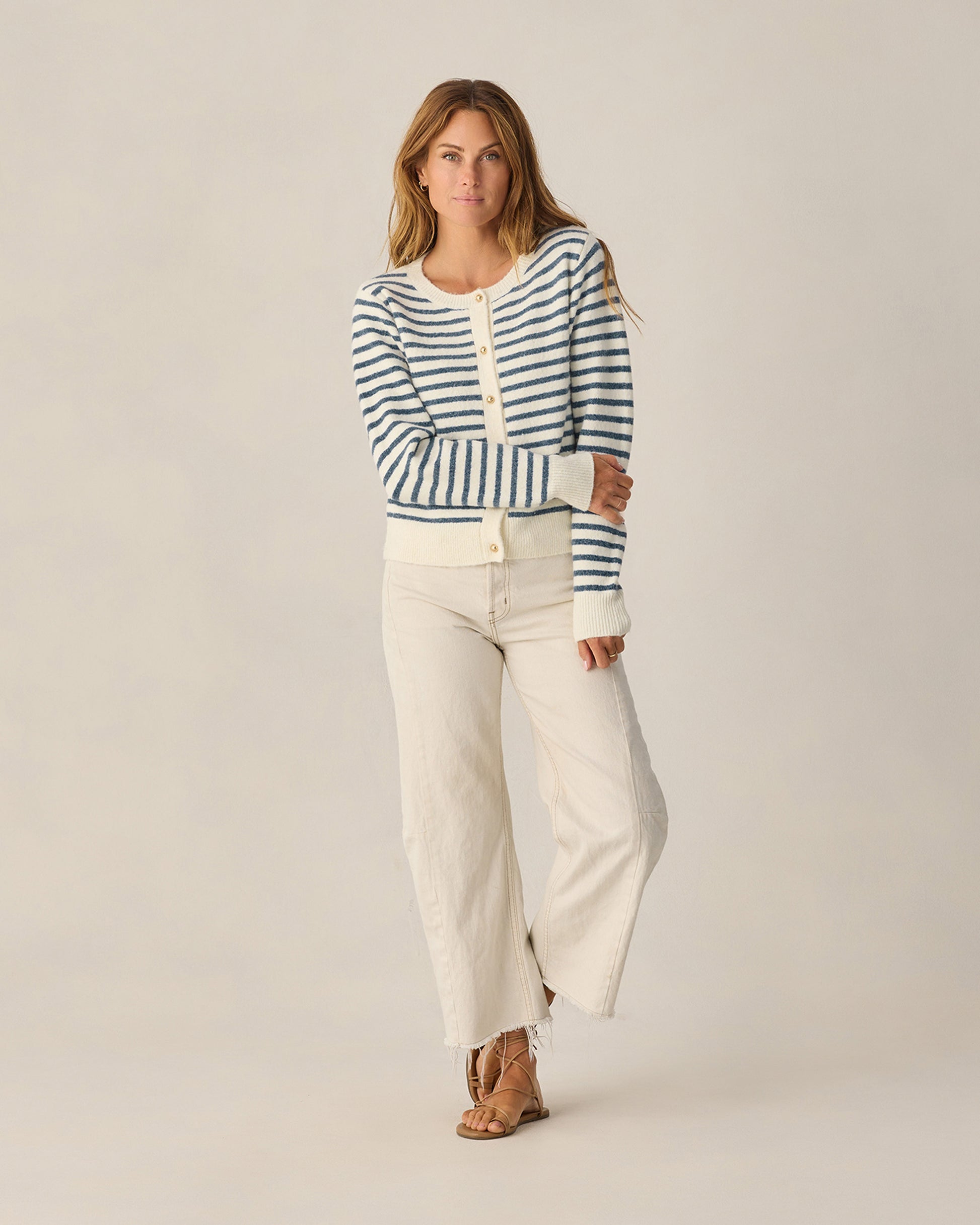 RYLEE + CRU CLASSIC CARDIGAN - MARITIME STRIPE