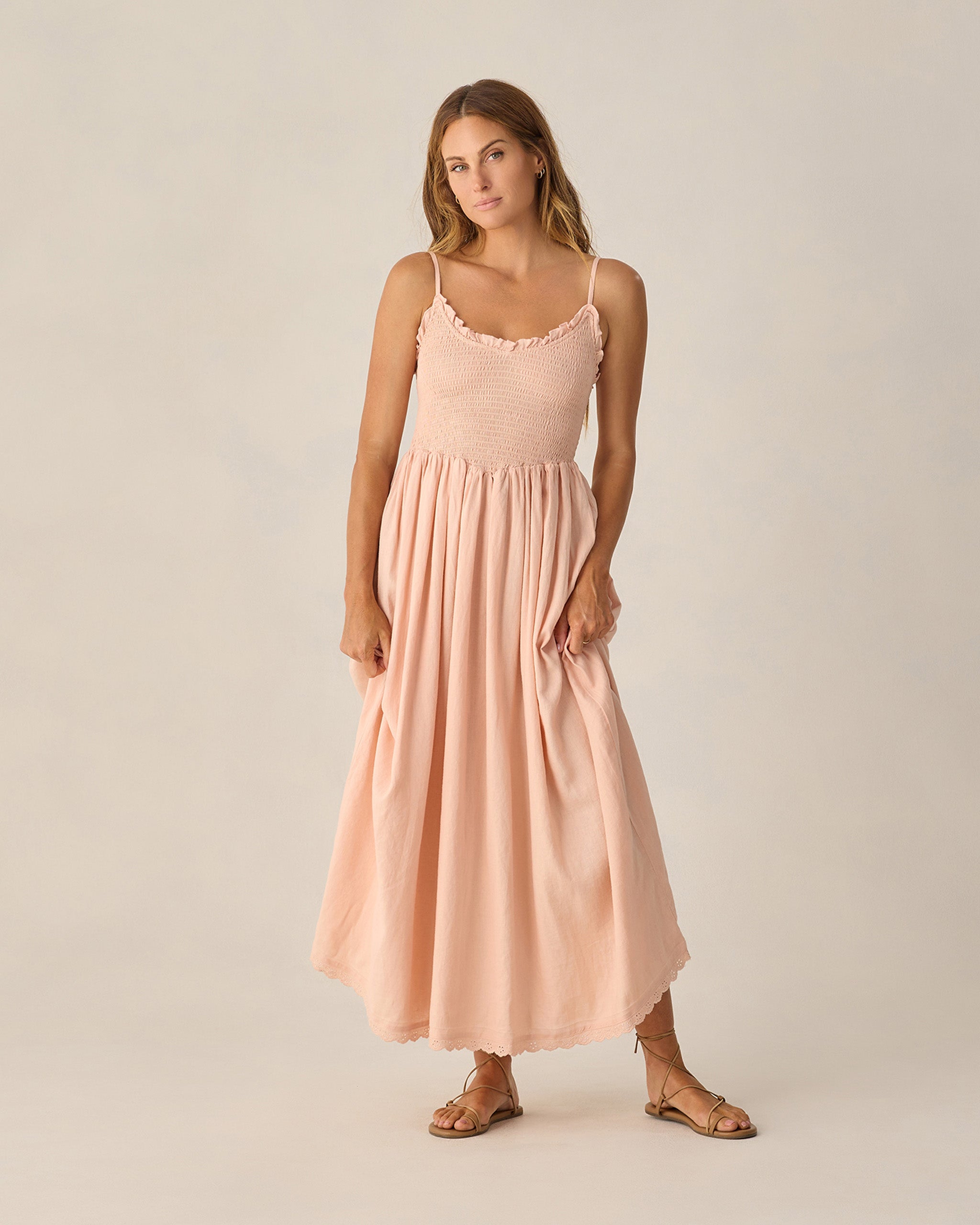 RYLEE + CRU CHRISSY DRESS - BLUSH