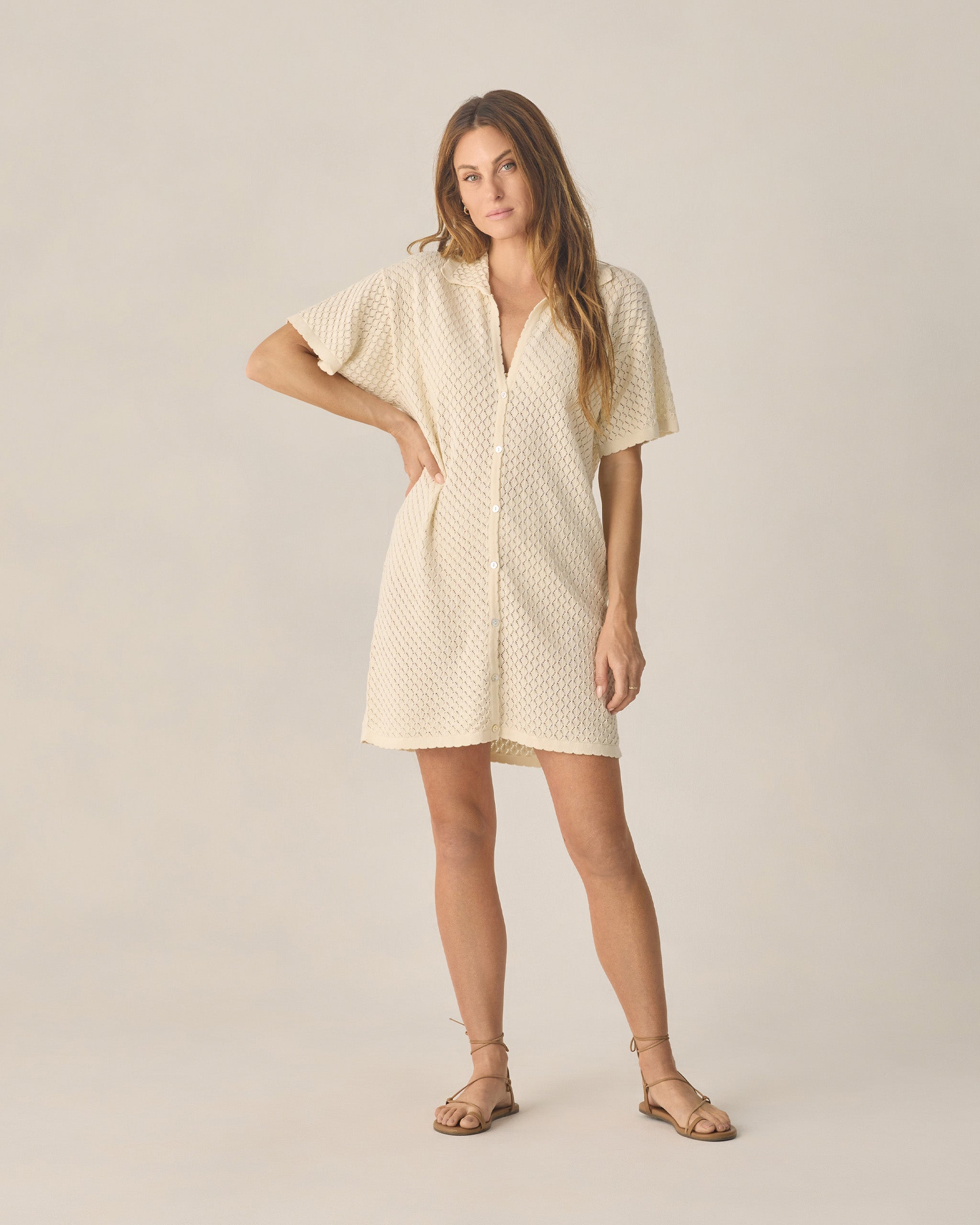 RYLEE + CRU CROCHET COVER UP - NATURAL