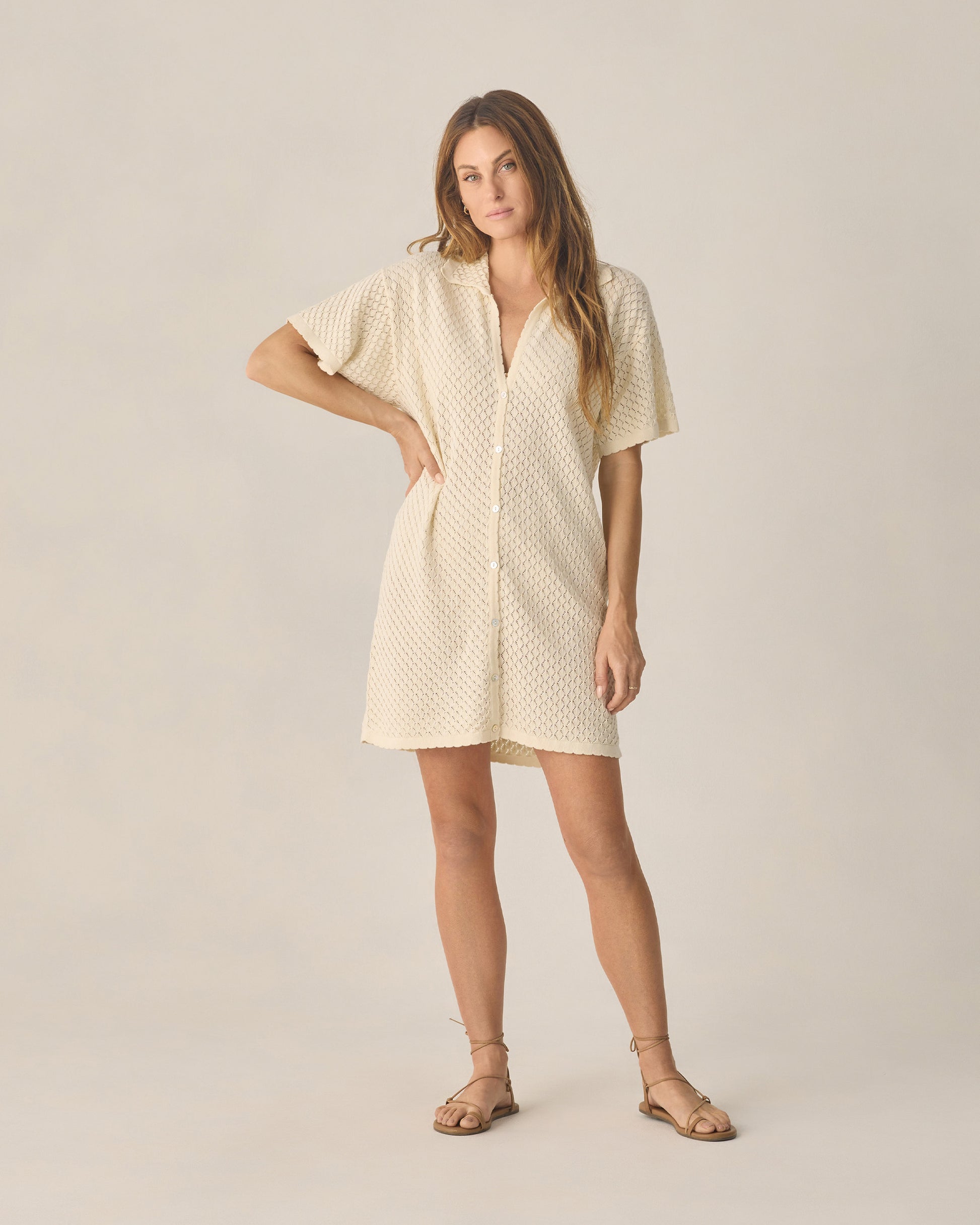 RYLEE + CRU CROCHET COVER UP - NATURAL