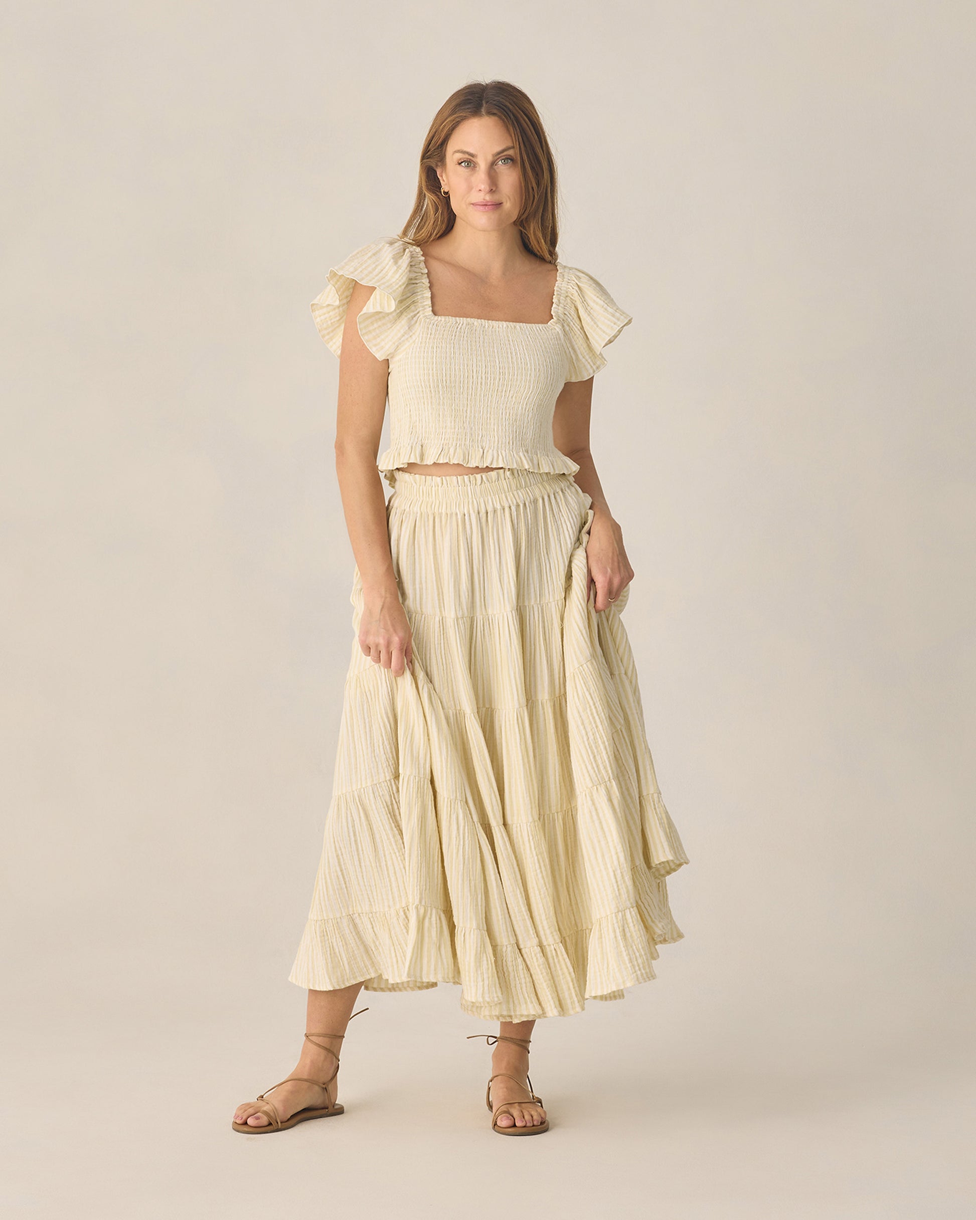 RYLEE + CRU ZAYLA TOP - CITRON STRIPE