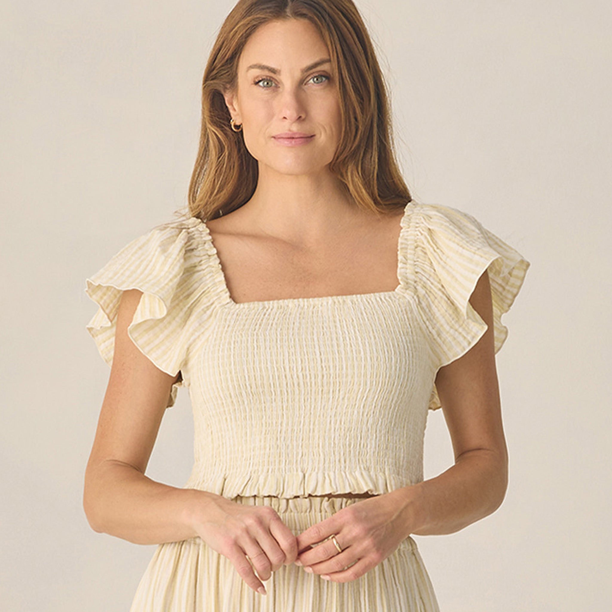 RYLEE + CRU ZAYLA TOP - CITRON STRIPE