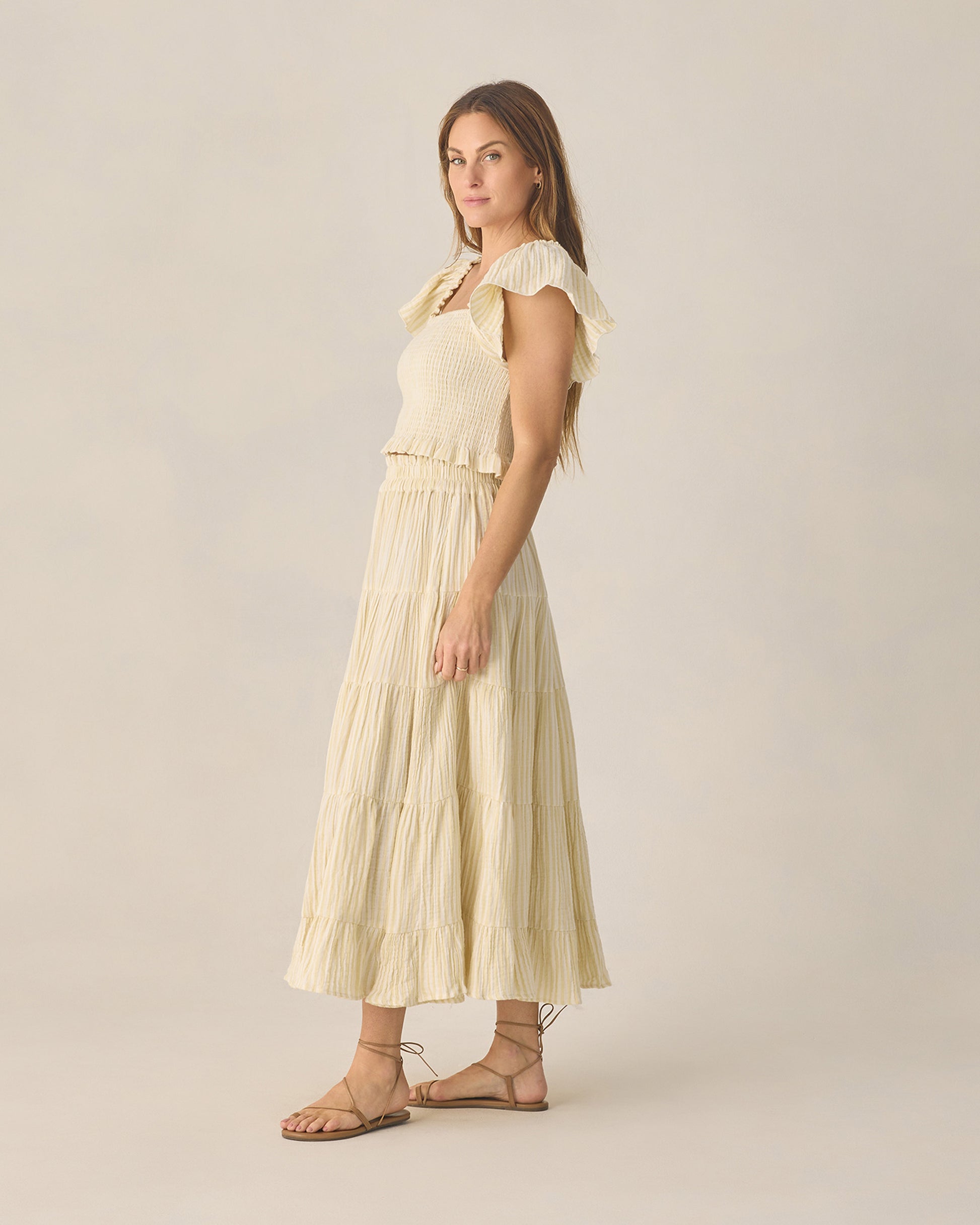 RYLEE + CRU ZAYLA TOP - CITRON STRIPE
