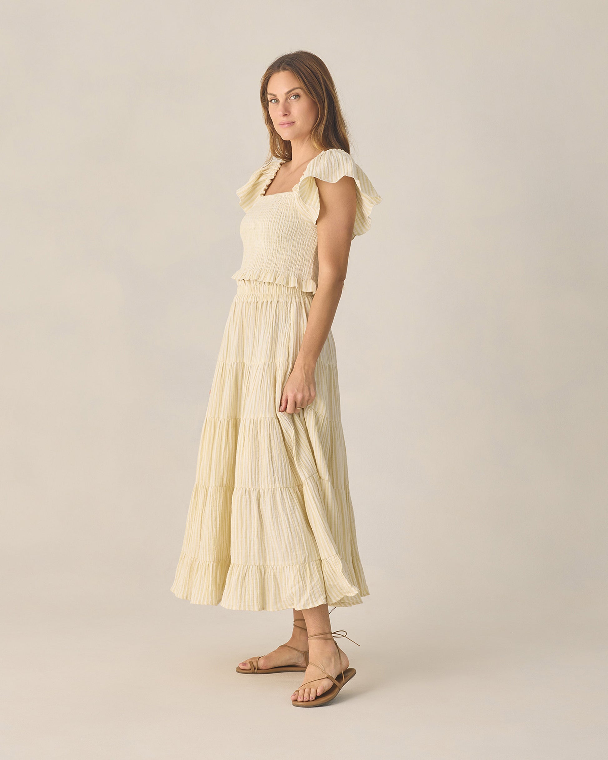 RYLEE + CRU ZAYLA TOP - CITRON STRIPE
