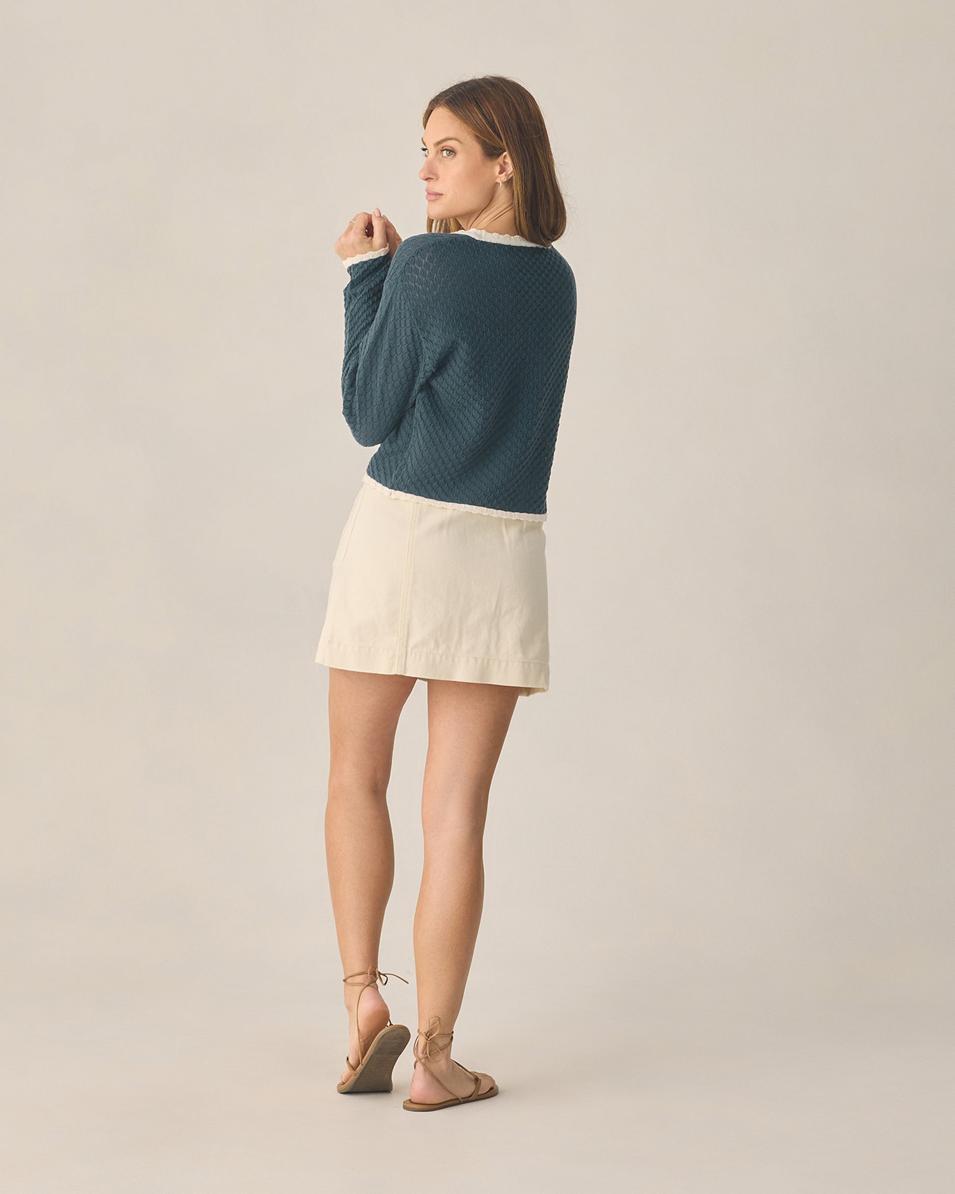 RYLEE + CRU ELLA CARDIGAN - NAVY