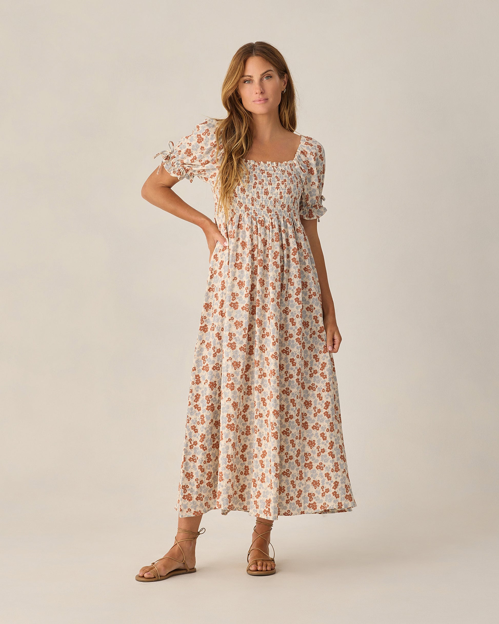 RYLEE + CRU DALLAS MIDI DRESS - AMERICANA FLORAL