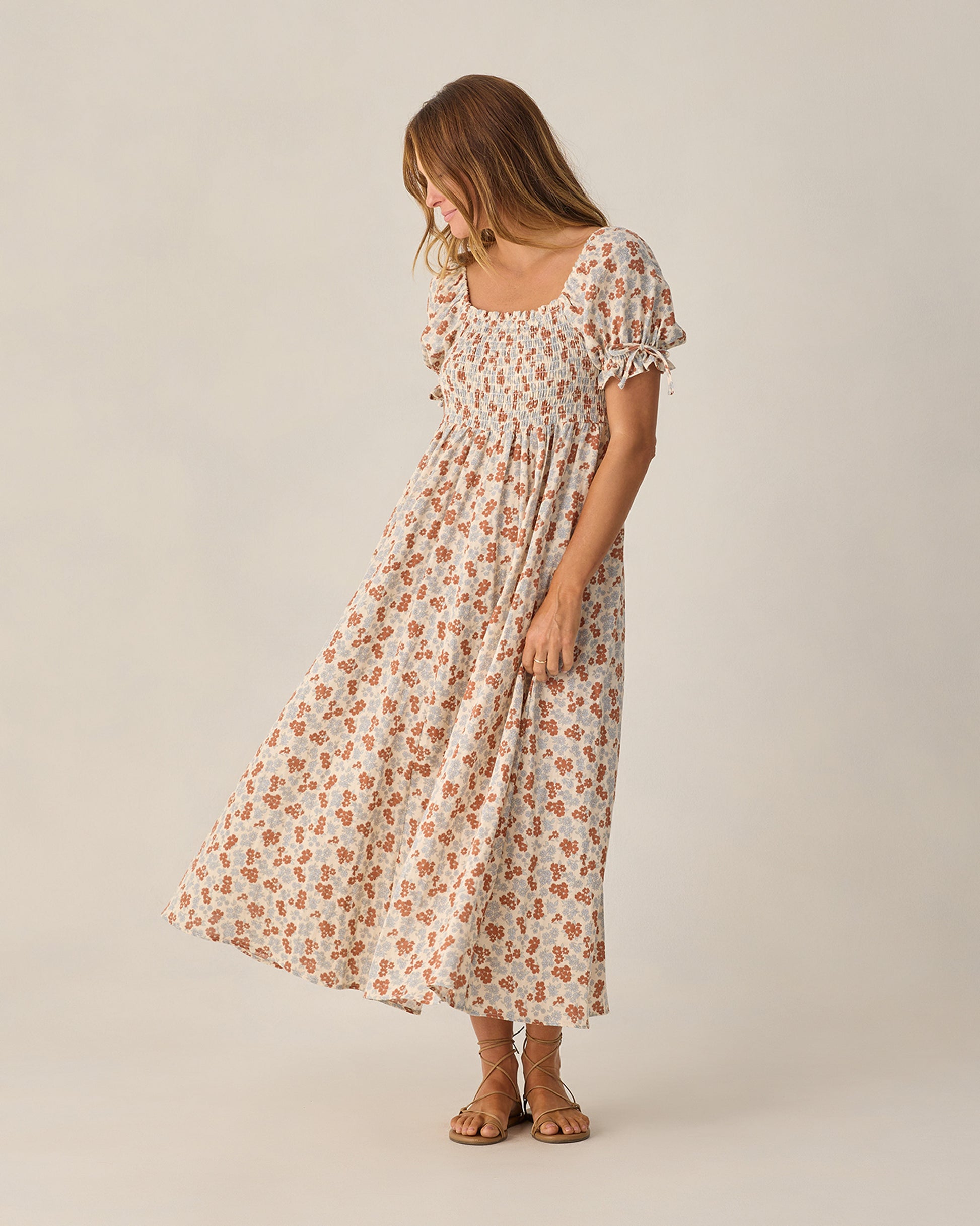 RYLEE + CRU DALLAS MIDI DRESS - AMERICANA FLORAL