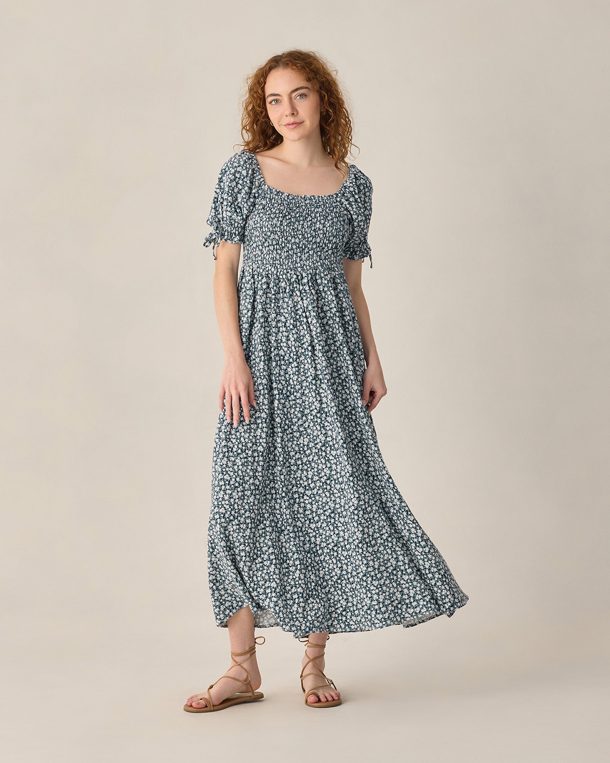 RYLEE + CRU DALLAS MIDI DRESS - NAVY FLORAL