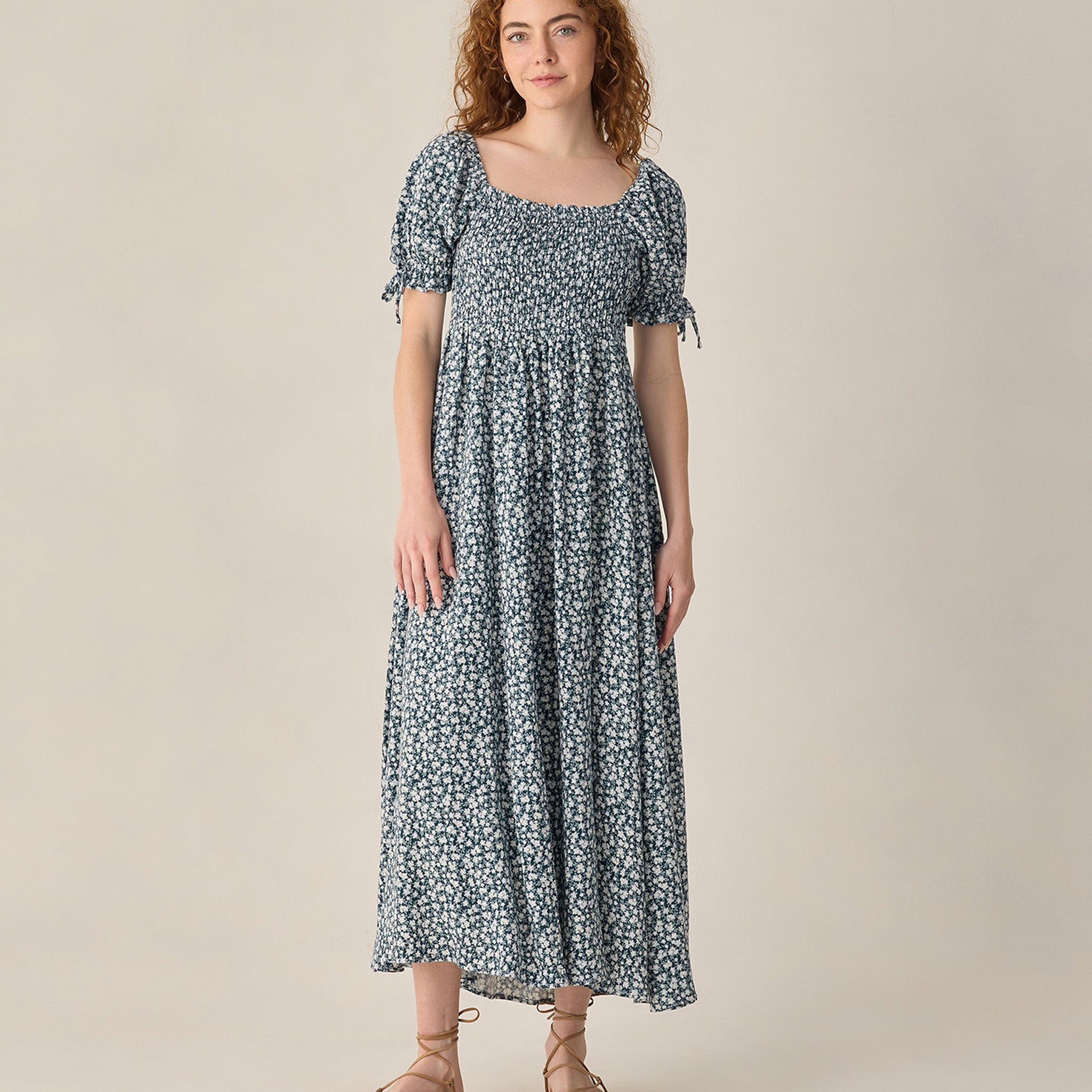 RYLEE + CRU DALLAS MIDI DRESS - NAVY FLORAL