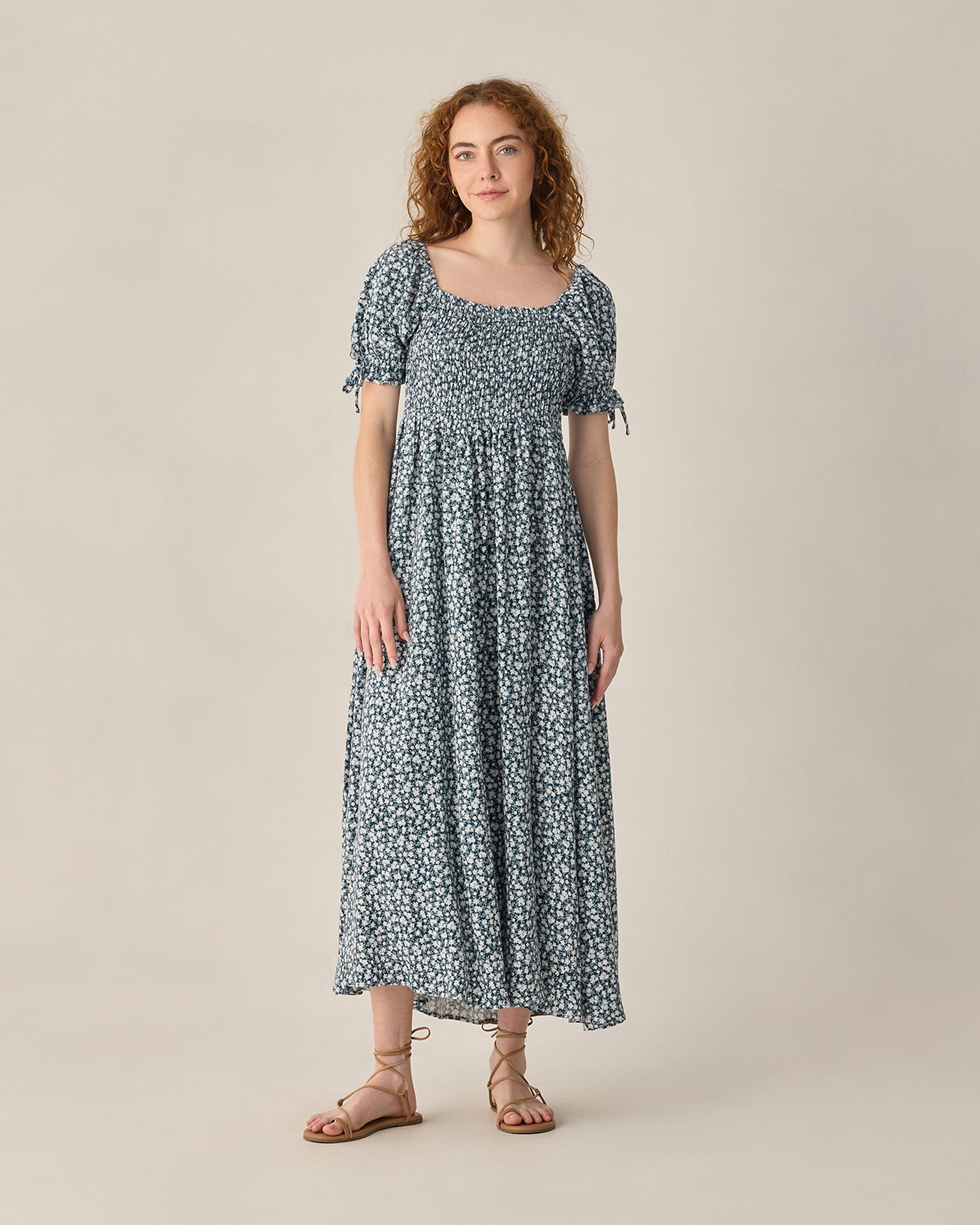 RYLEE + CRU DALLAS MIDI DRESS - NAVY FLORAL