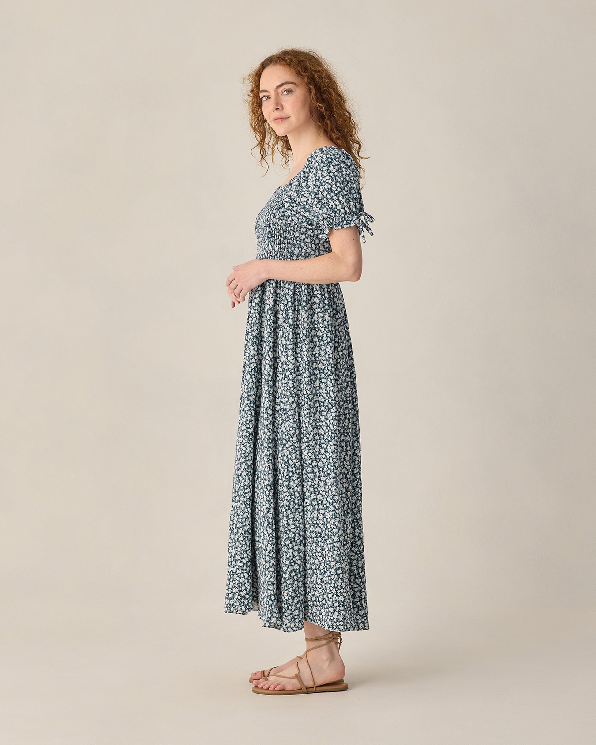 RYLEE + CRU DALLAS MIDI DRESS - NAVY FLORAL