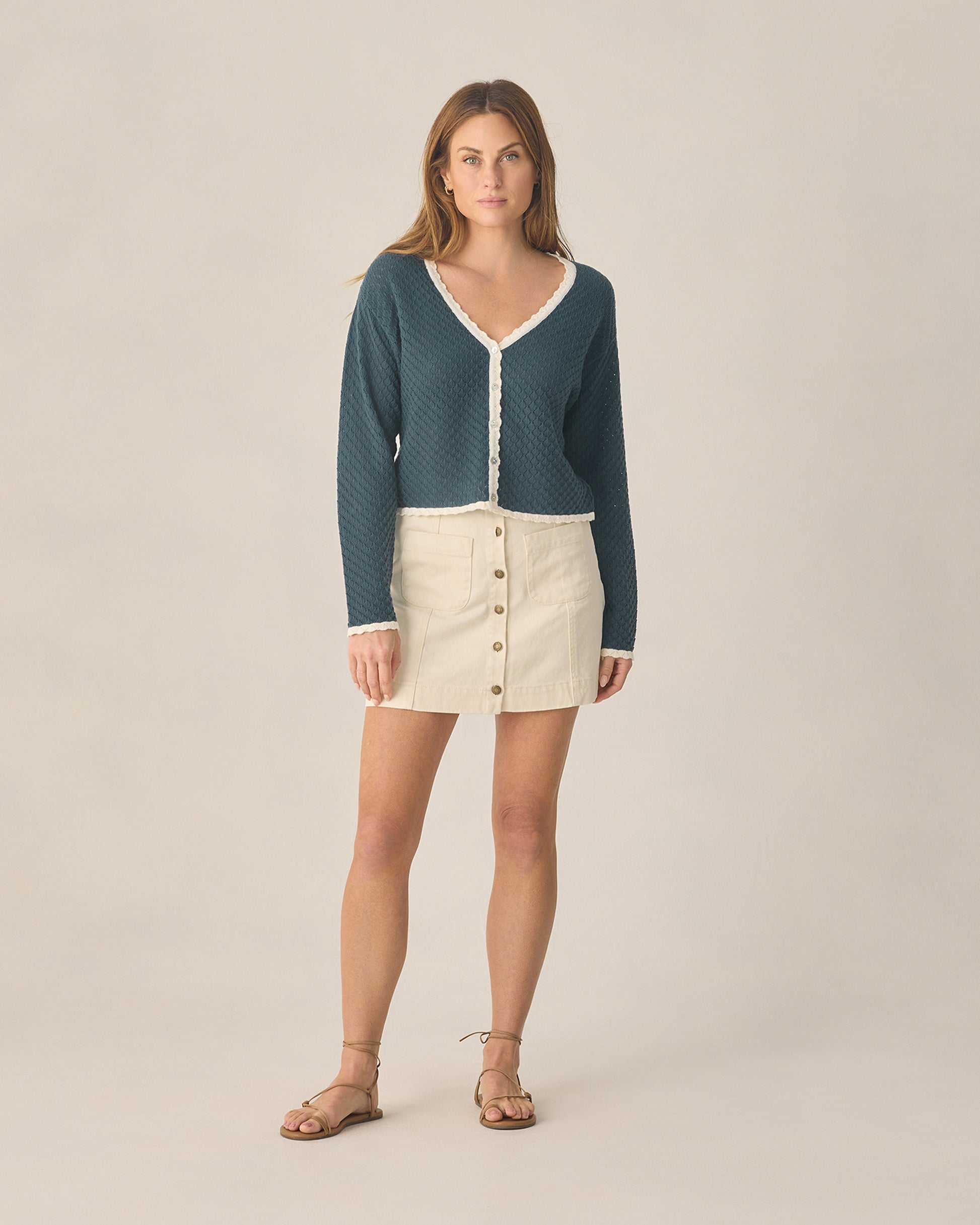 RYLEE + CRU ELLA CARDIGAN - NAVY