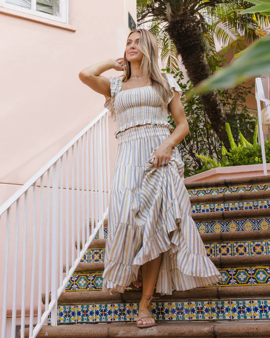 RYLEE + CRU ZAYLA TOP - VALENCIA STRIPE