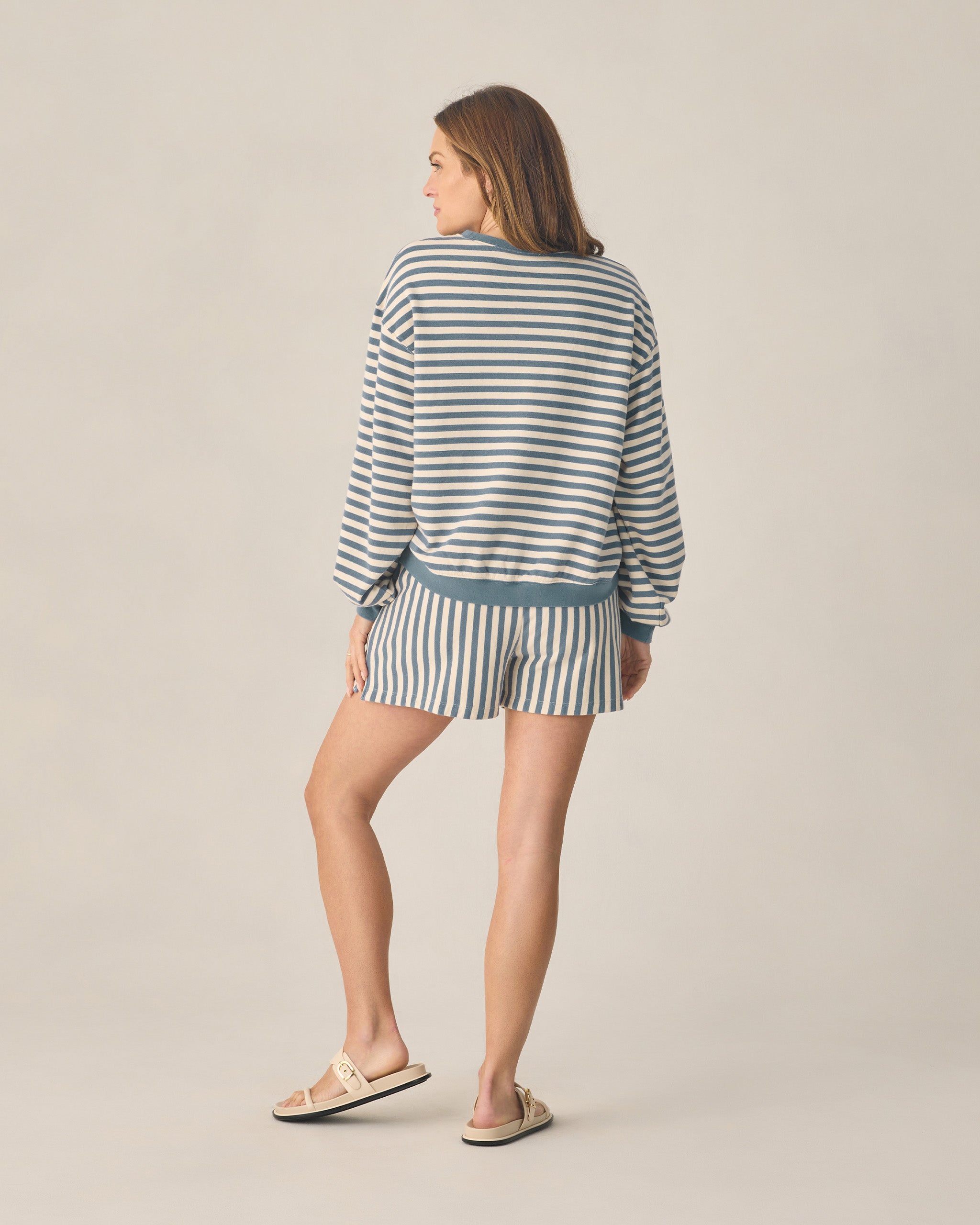 RYLEE + CRU OVERSIZED CREW + SHORT SET - MARINE