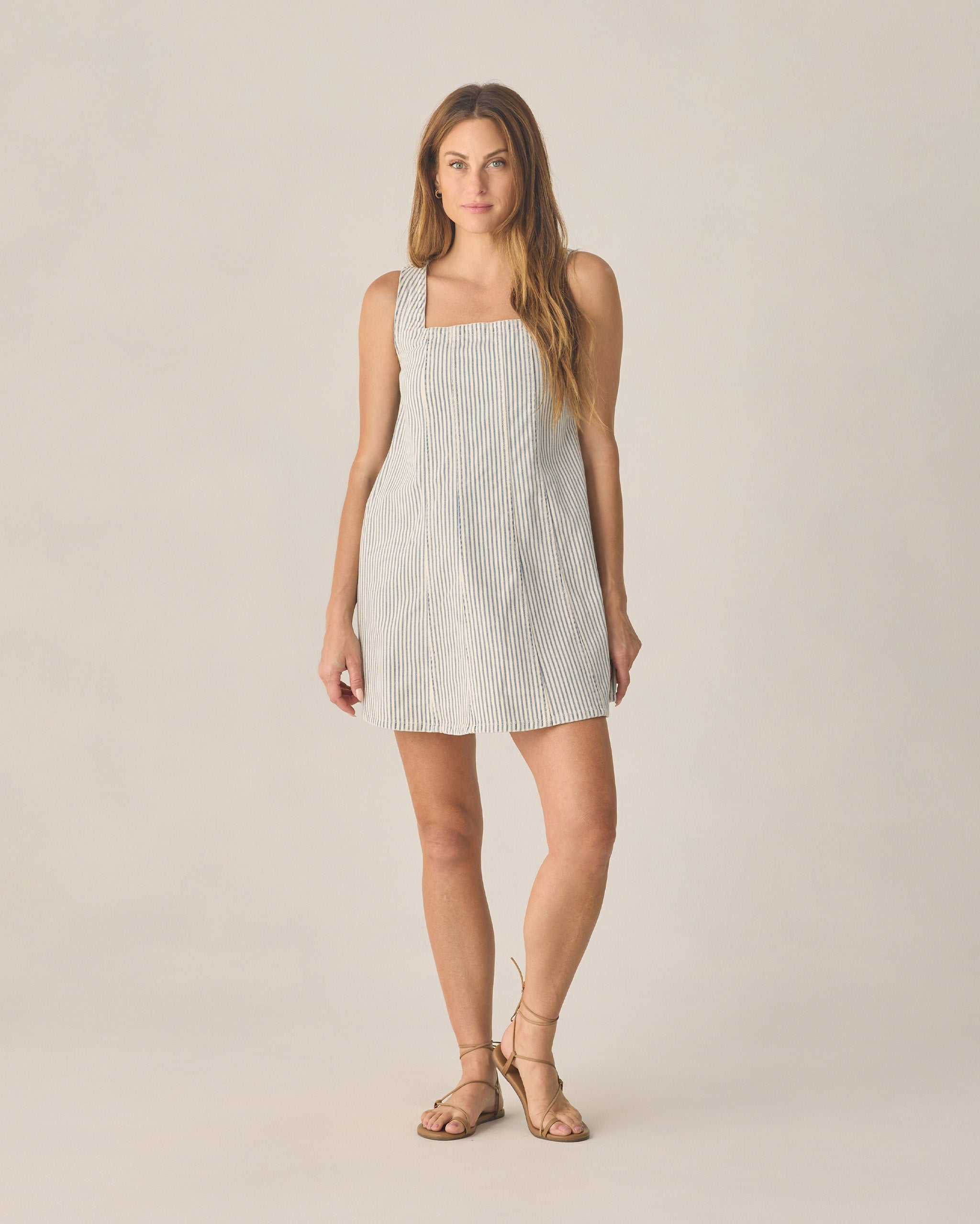 RYLEE + CRU MAEVE MINI DRESS - RAILROAD STRIPE