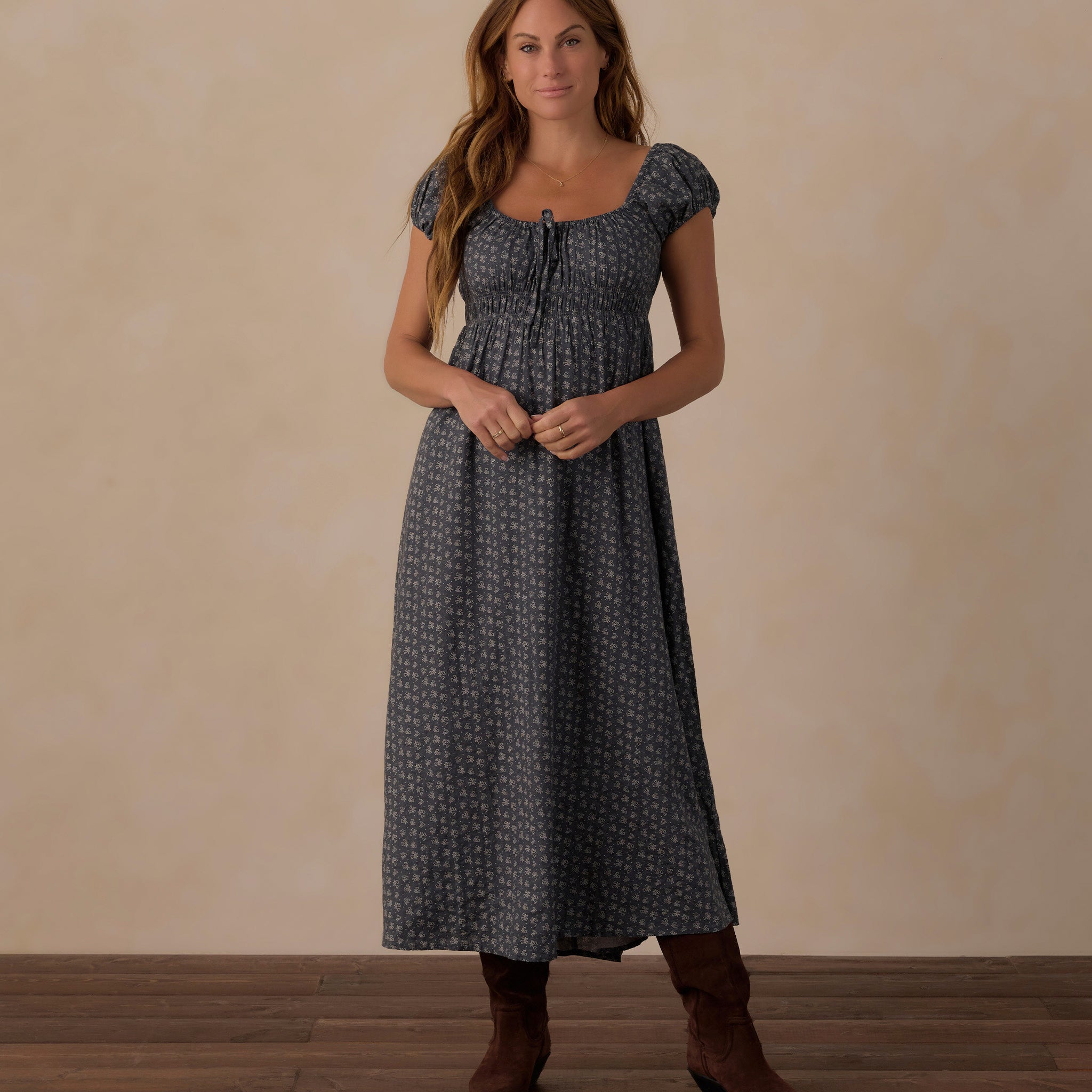 RYLEE + CRU JOYA MIDI DRESS - HEART DITSY