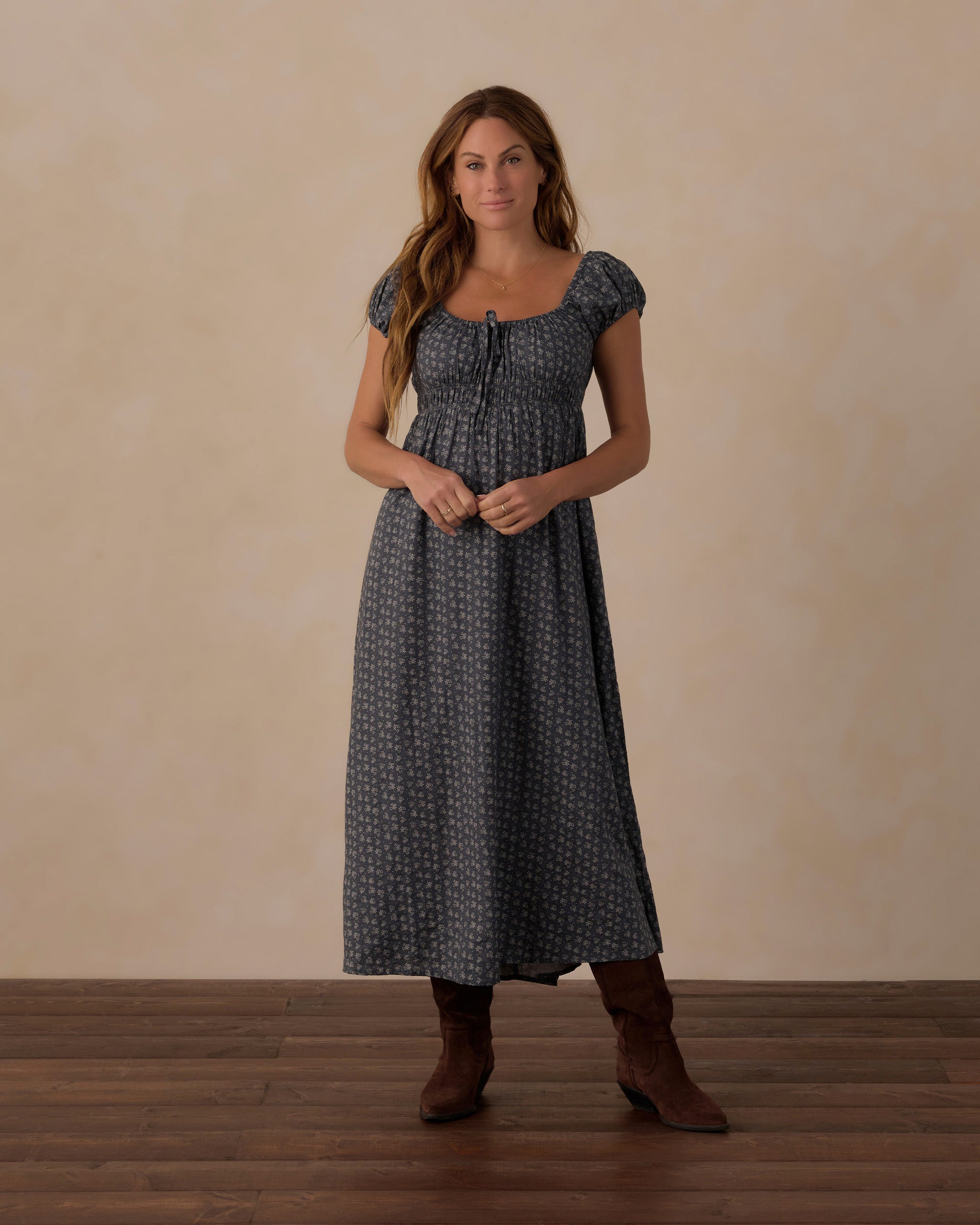 RYLEE + CRU JOYA MIDI DRESS - HEART DITSY