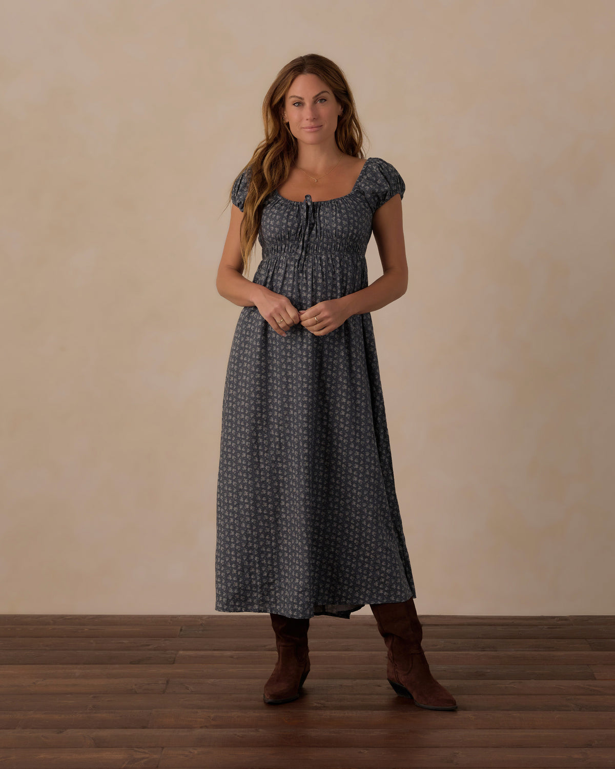 RYLEE + CRU JOYA MIDI DRESS - HEART DITSY