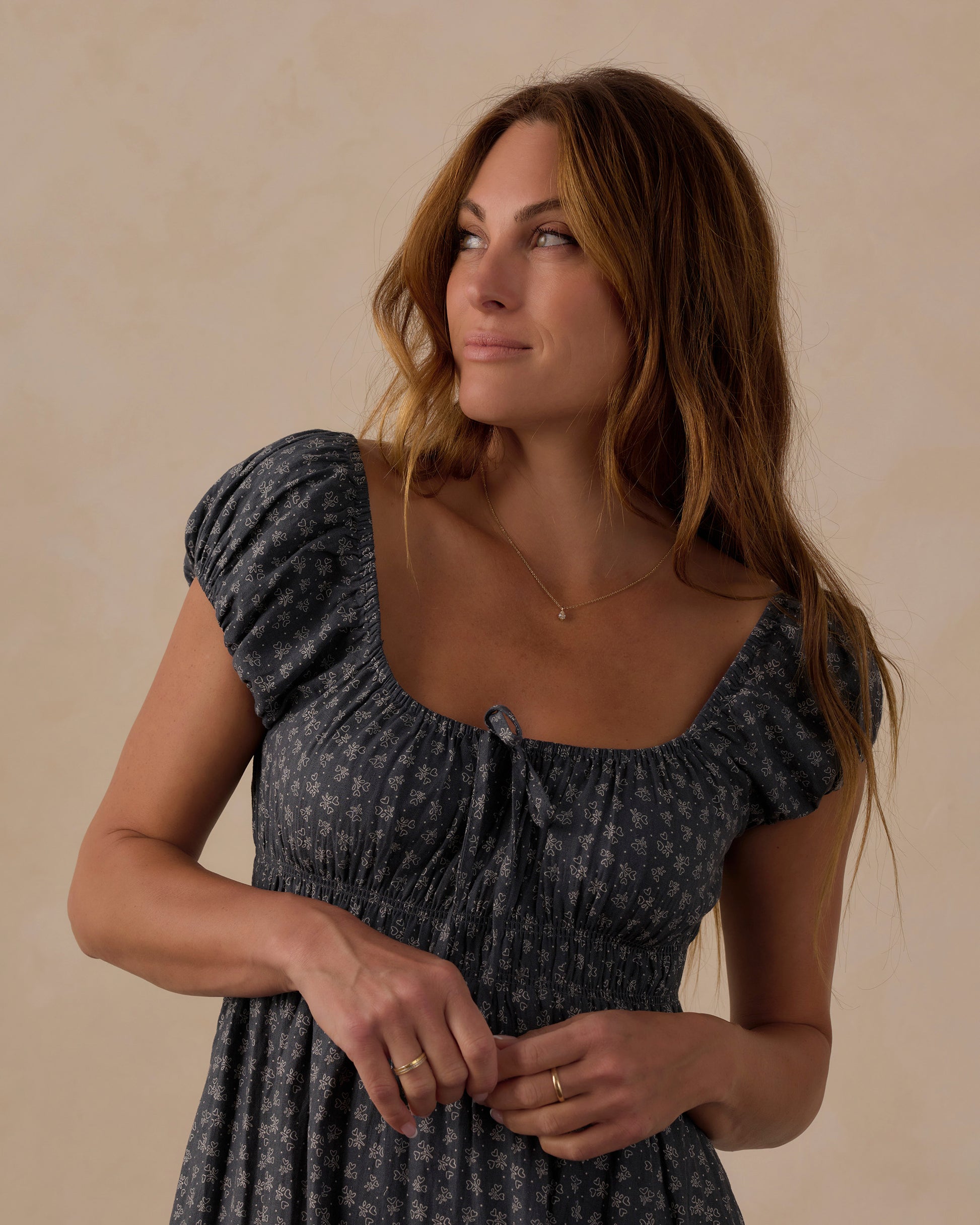 RYLEE + CRU JOYA MIDI DRESS - HEART DITSY