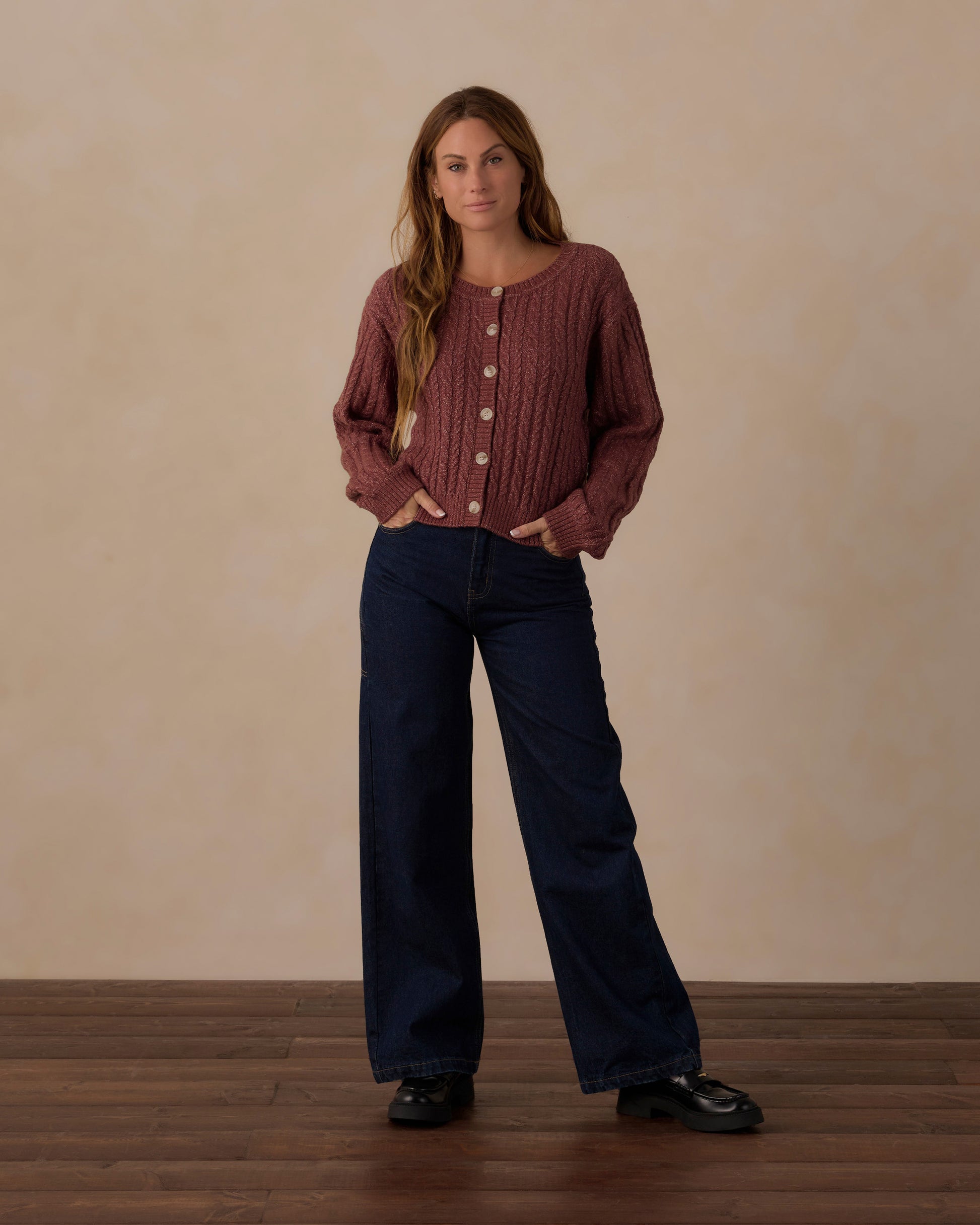 RYLEE + CRU CHEYENNE CARDIGAN - MULBERRY
