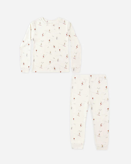 RYLEE + CRU ORGANIC LONG SLEEVE PJS SET - SKIERS