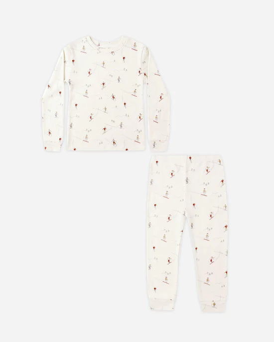 RYLEE + CRU ORGANIC LONG SLEEVE PJS SET - SKIERS