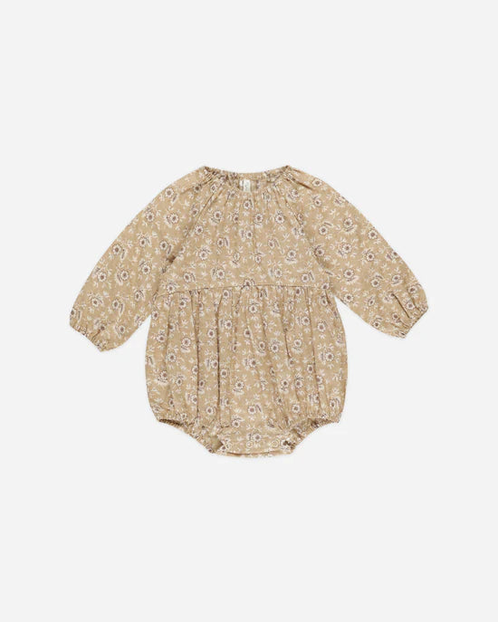 RYLEE + CRU LONG SLEEVE BUBBLE ROMPER - GOLDEN FIELDS