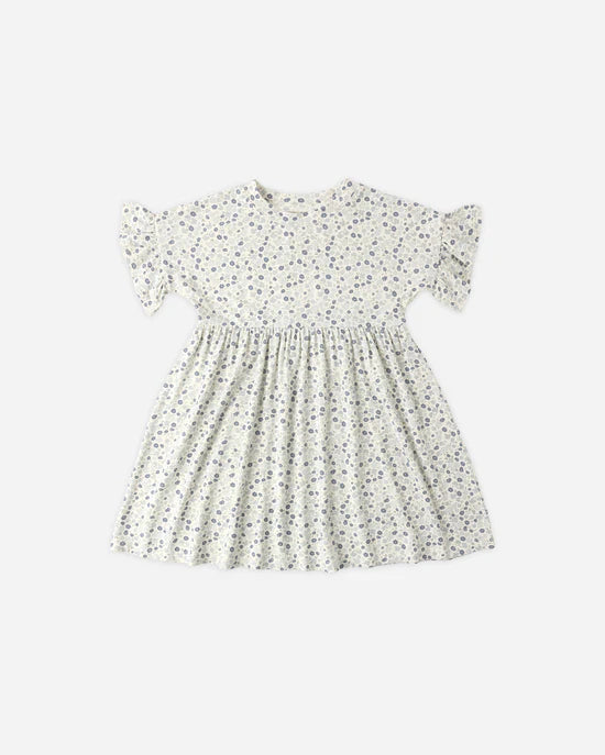 RYLEE + CRU BABYDOLL DRESS - BLUE DITSY