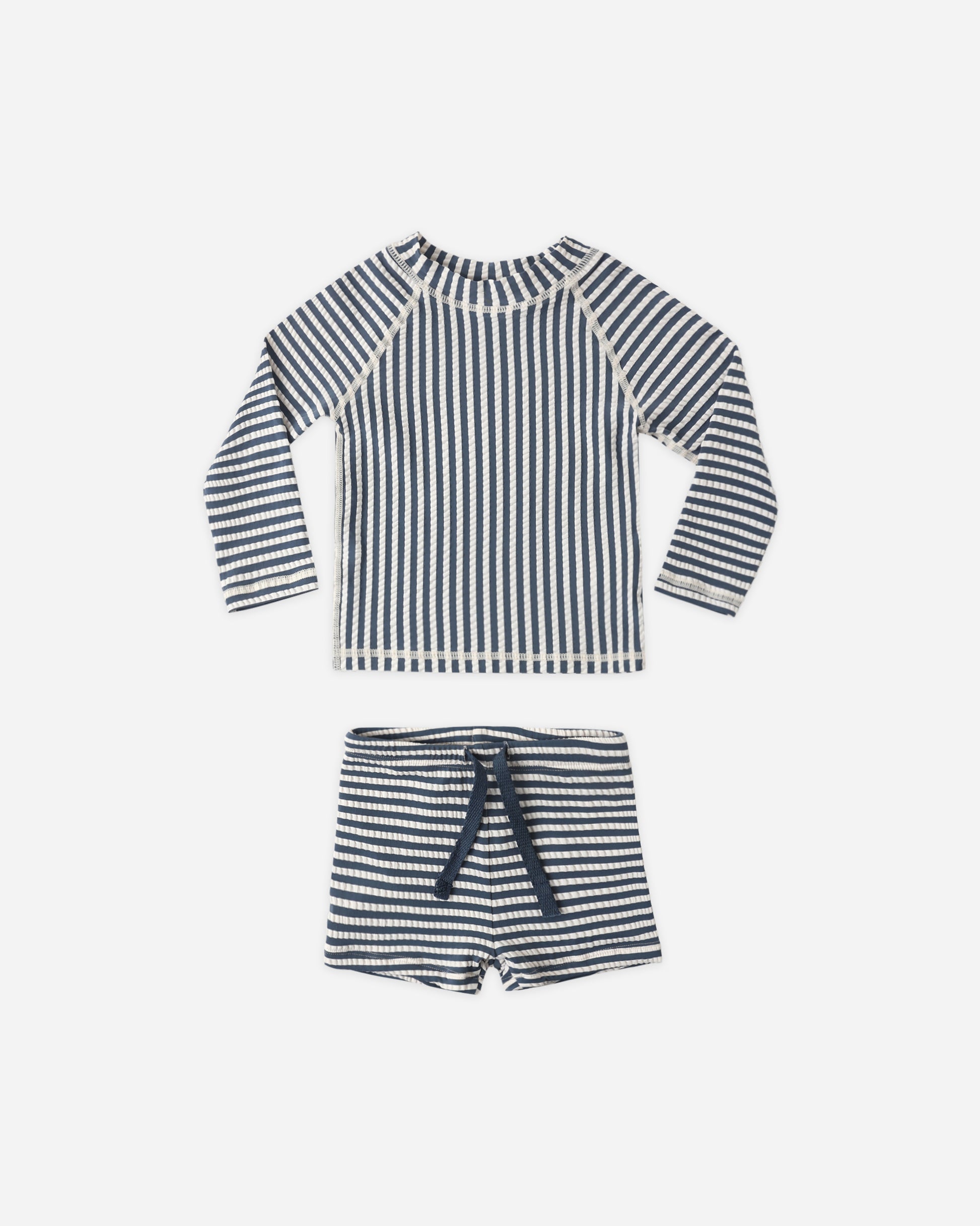 RYLEE + CRU RASHGUARD SET - NAVY STRIPE