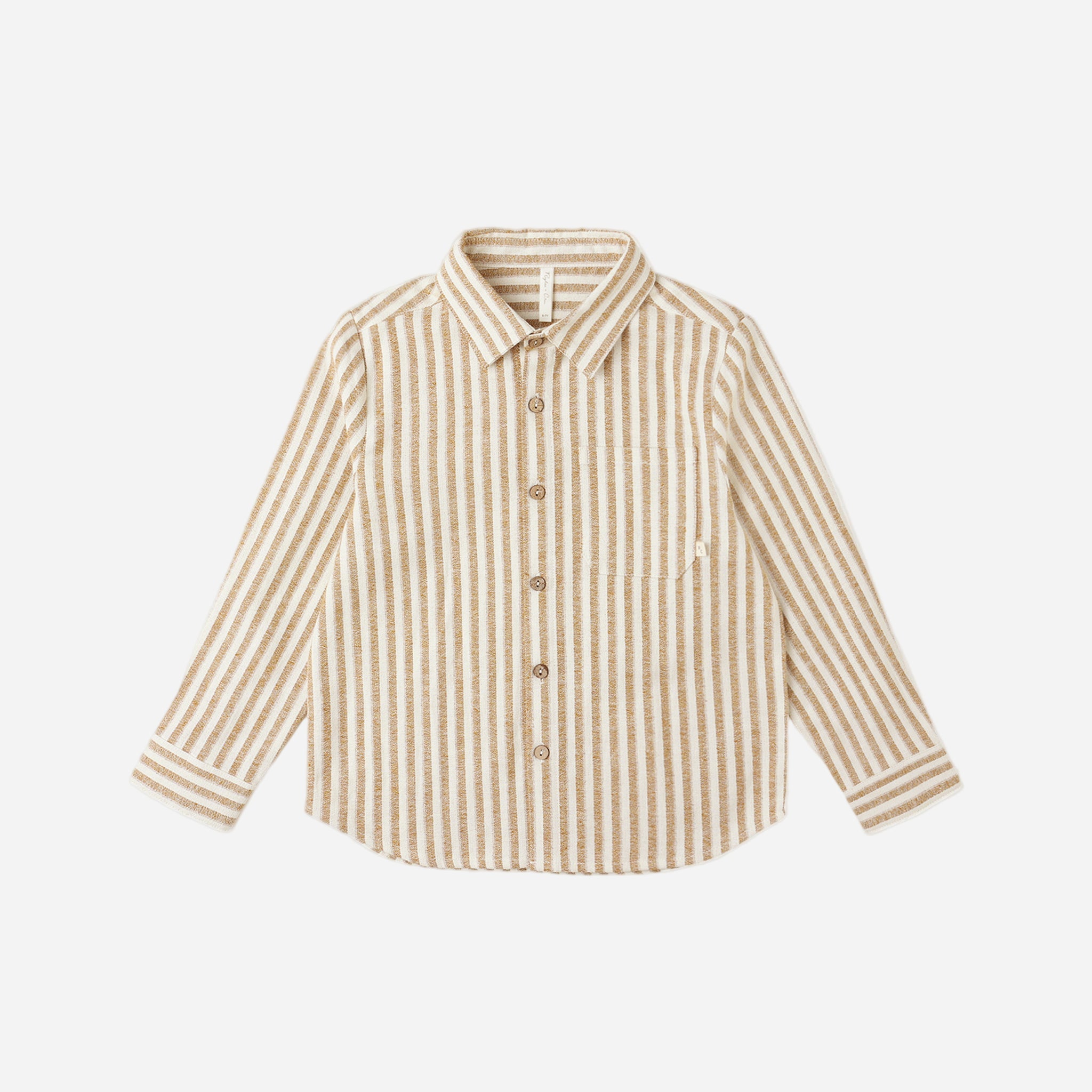 RYLEE + CRU COLLARED LONG SLEEVE - GOLD STRIPE
