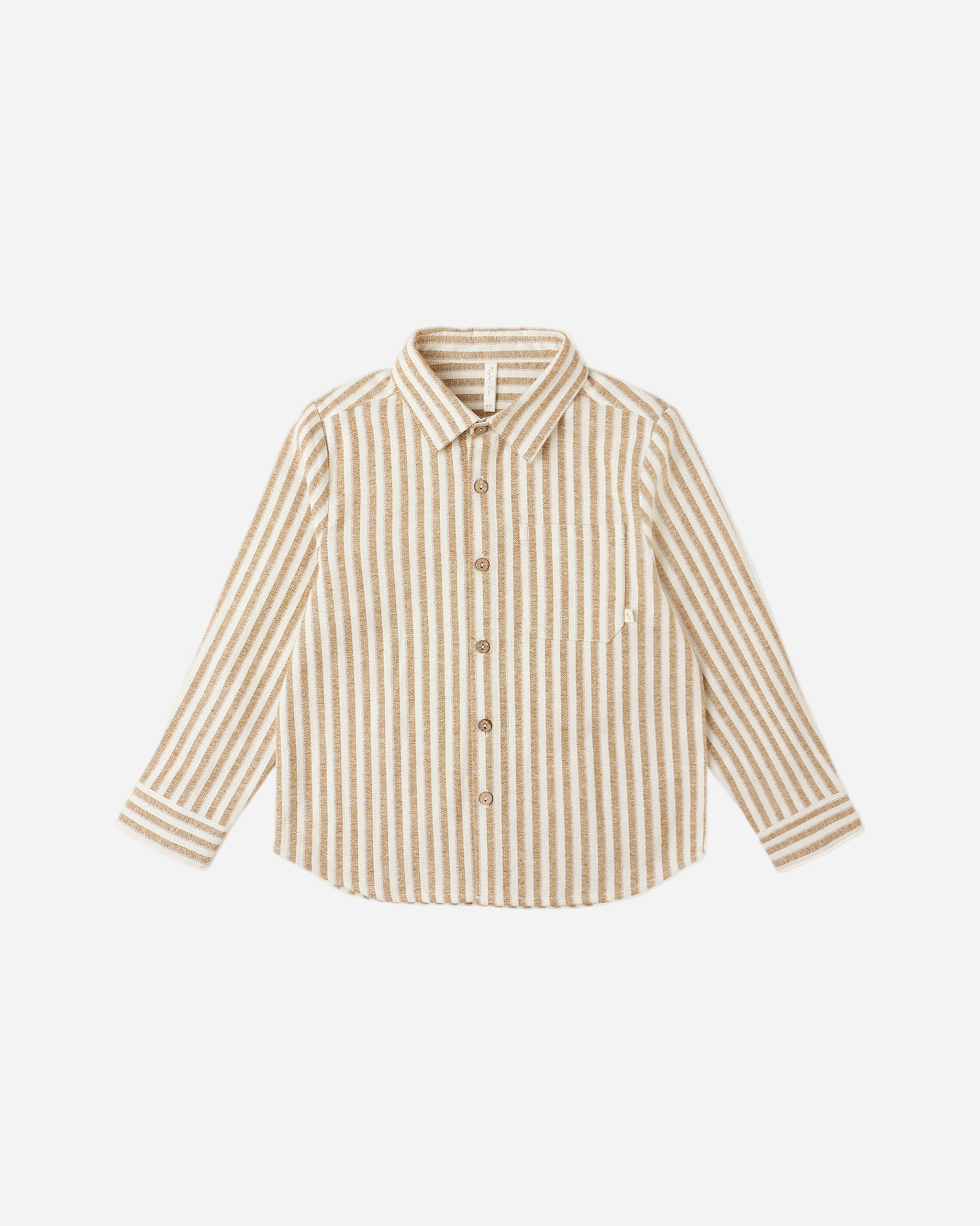 RYLEE + CRU COLLARED LONG SLEEVE - GOLD STRIPE