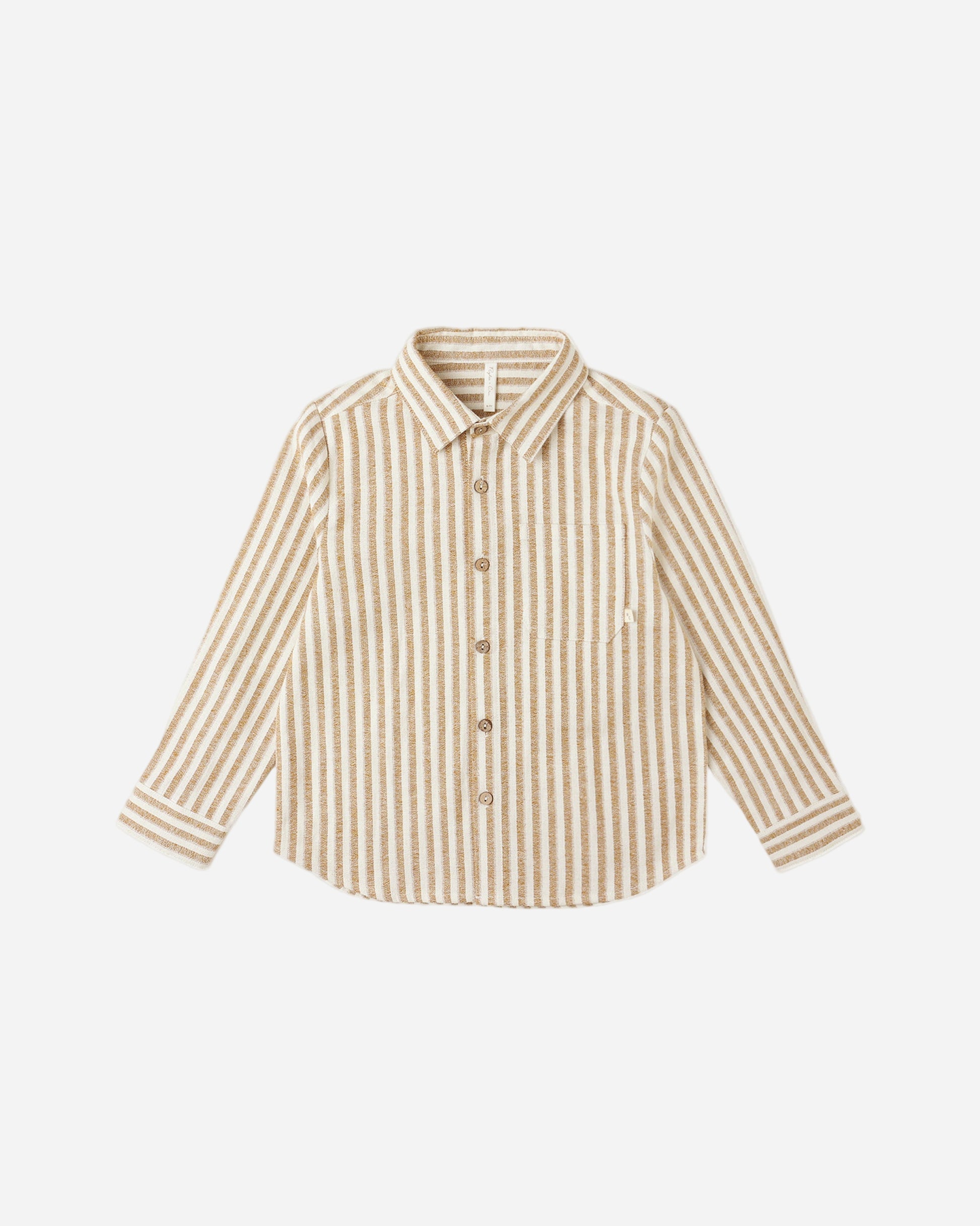 RYLEE + CRU COLLARED LONG SLEEVE - GOLD STRIPE