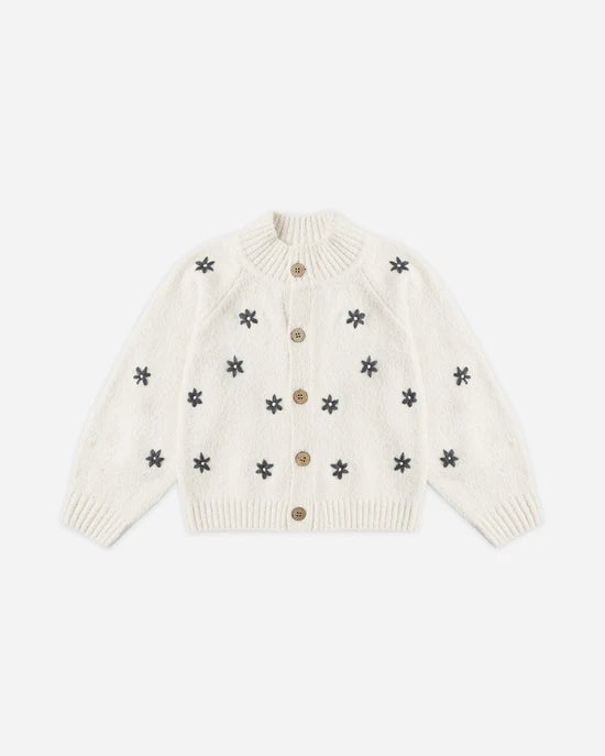 RYLEE + CRU TULIP CARDIGAN - MIDNIGHT DAISIES