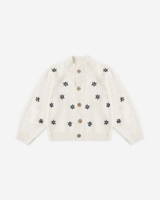 RYLEE + CRU TULIP CARDIGAN - MIDNIGHT DAISIES