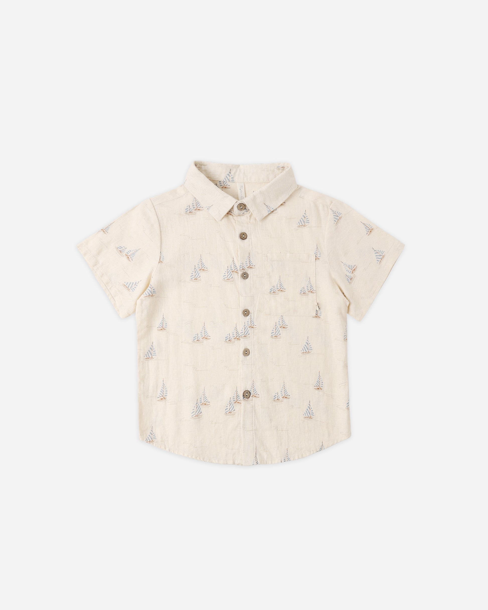 RYLEE + CRU COLLARED SHORT SLEEVED SHIRT - SAIL