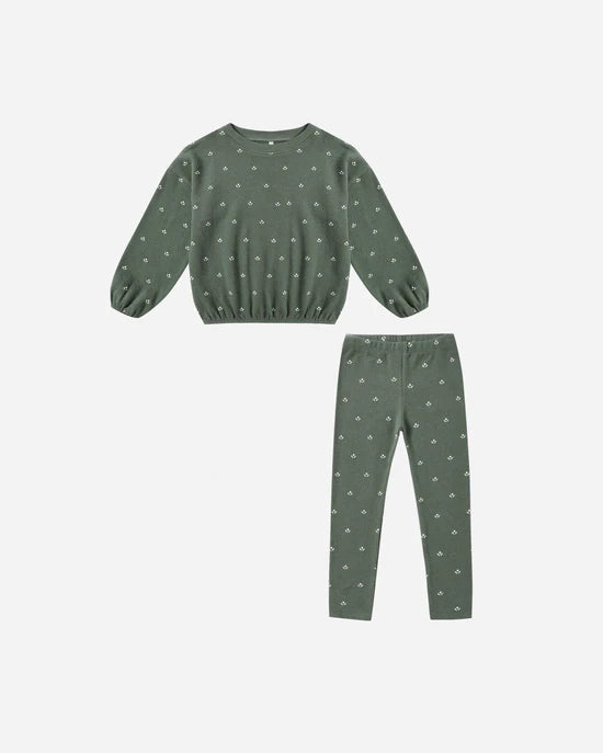 RYLEE + CRU SPONGEY SET - EVERGREEN DITSY