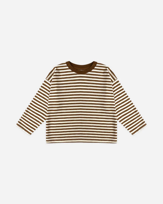 RYLEE + CRU CAMDEN LONG SLEEVE - BROWN STRIPE