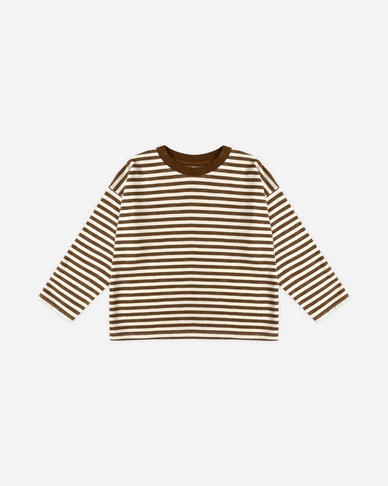 RYLEE + CRU CAMDEN LONG SLEEVE - BROWN STRIPE