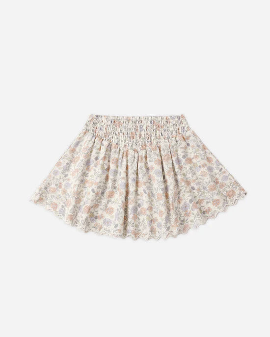 RYLEE + CRU SMOCKED V NECK SKIRT - BLOOM