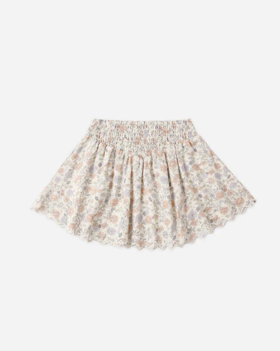 RYLEE + CRU SMOCKED V NECK SKIRT - BLOOM