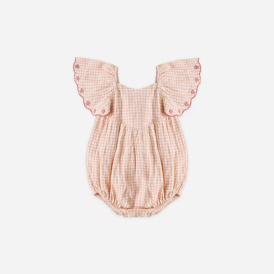 RYLEE + CRU ROXY ROMPER - PETAL GINGHAM