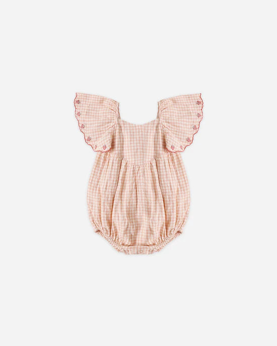 RYLEE + CRU ROXY ROMPER - PETAL GINGHAM