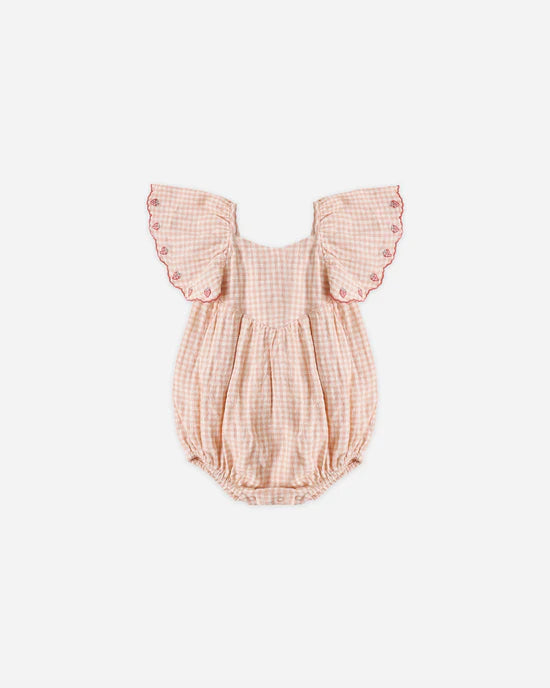 RYLEE + CRU ROXY ROMPER - PETAL GINGHAM