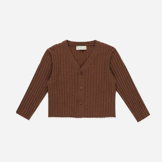 RYLEE + CRU LONG SLEEVE KNIT BUTTON TOP - BROWN