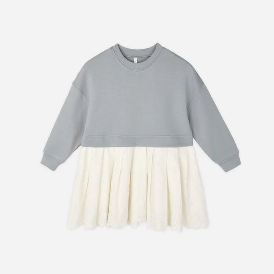 RYLEE + CRU SWEATSHIRT DRESS - DUSTY BLUE