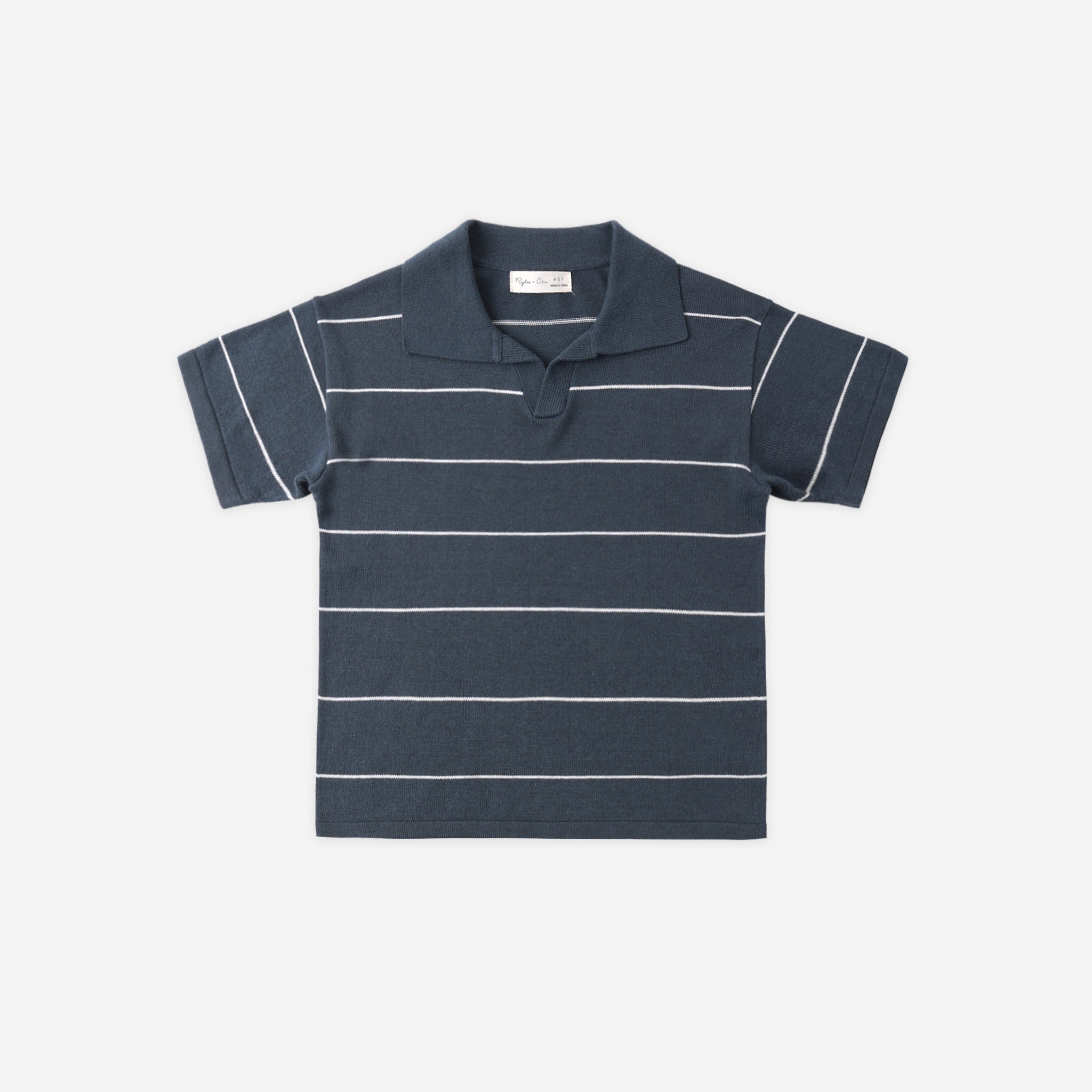 RYLEE + CRU CHANDLER KNIT POLO - NAVY STRIPE